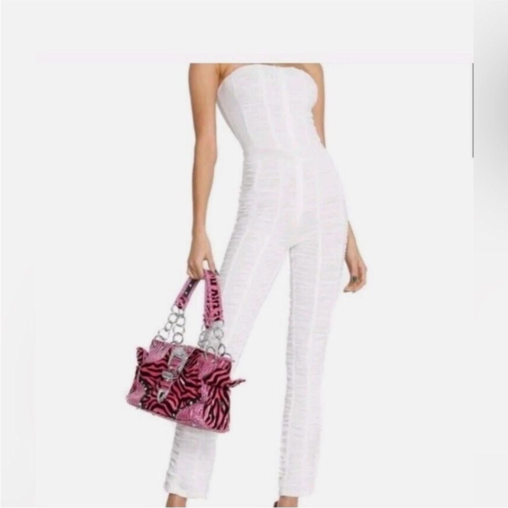 White Strapless Jumpsuit